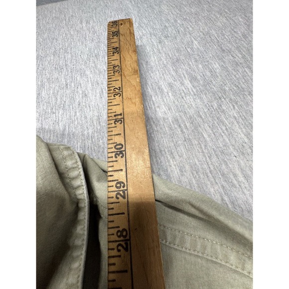 LL Bean Shirt Mens L Tall Khaki Sunwashed Canvas Traditional Fit Long Sleeve - Picture 4 of 6